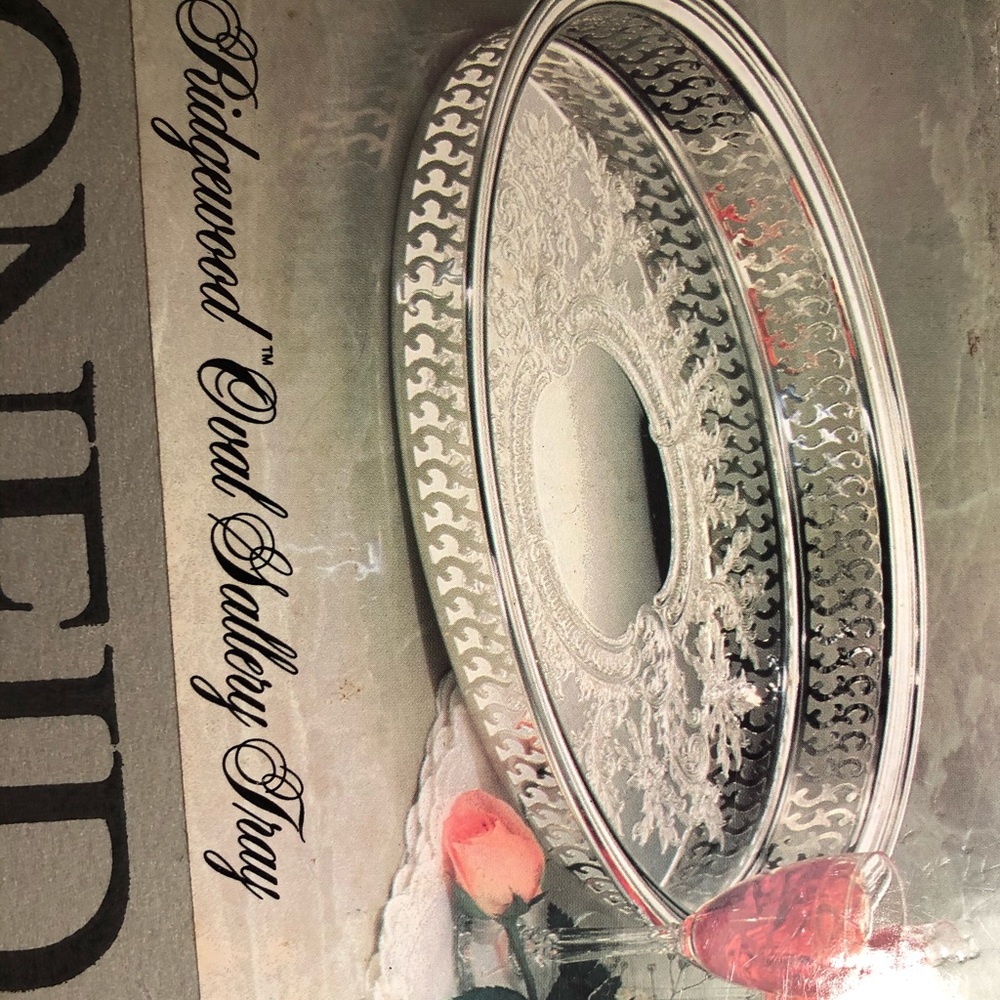 Oval silver plated gallery tray